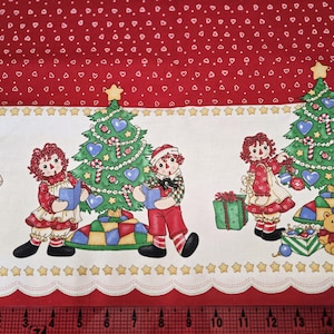 Springs Creative Daisy Kingdom Raggedy Ann and Andy Christmas Border 1758 Fabric by the Yard//Piece