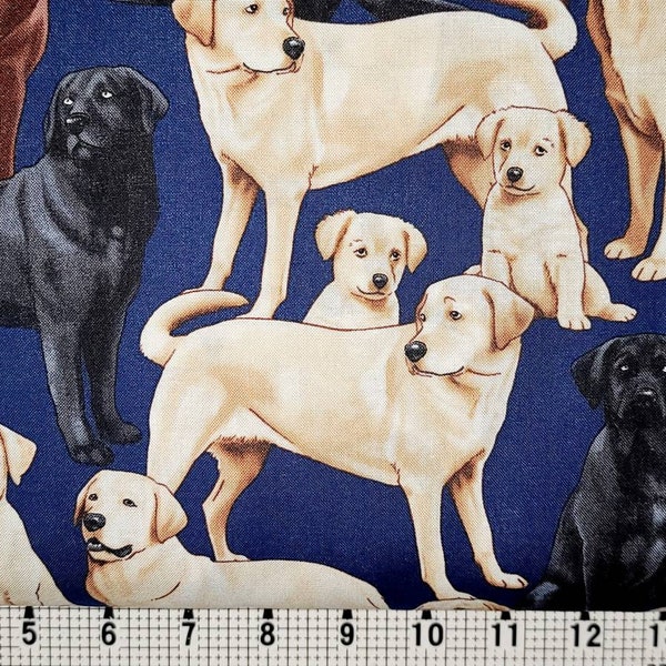 Timeless Treasures Labrador/Labs on Navy C3240 Fabric by the Yard/Piece