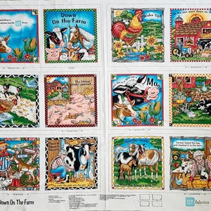 Quilting Treasures Down on the Farm Book 1649-26764-X Fabric by the Panel