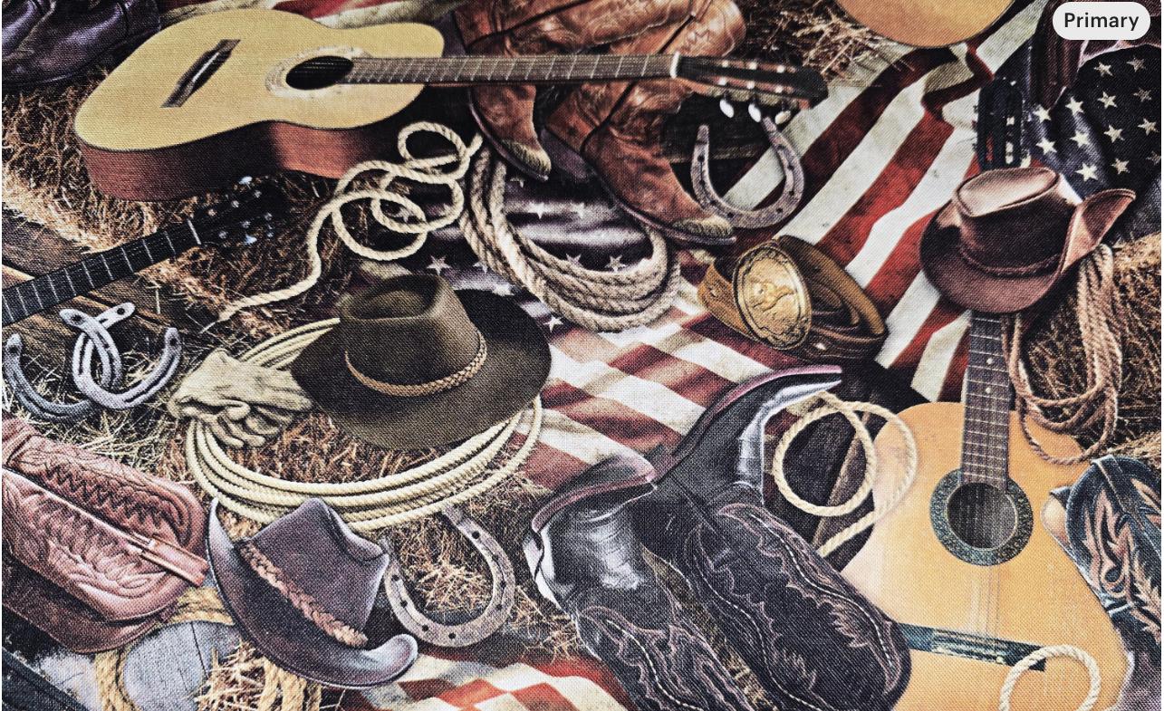 Timeless Treasures US Flags and Western Icons CD3863 Fabric by the Yard ...