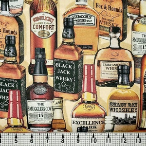 Kanvas Fabrics Top Shelf Whiskey and Rye 12861 Fabric by the Yard//Piece