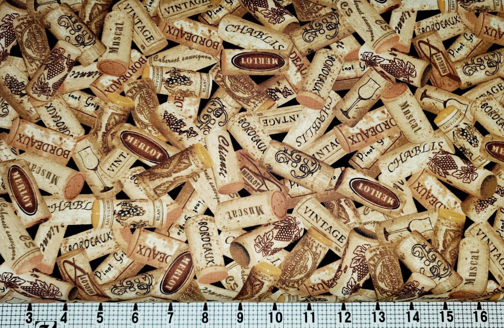 Timeless Treasures Wine Corks Fabric by the Yard Etsy
