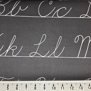 Riley Blake Old School Penmanship on Charcoal C14964 Fabric by the Yard//Piece