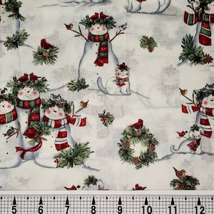 Springs Creative Cardinal Friends and Snowmen CP42606/CP63364 Fabric by the Yard//Piece