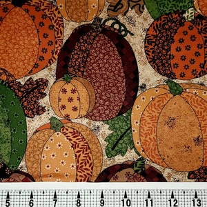 Springs Creative Fall Patchwork Pumpkins  CP29318 Fabric by the Yard//Piece