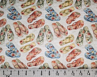 Blank Quilting Vintage Summer Flip Flops 4641 Fabric by the Yard//Piece