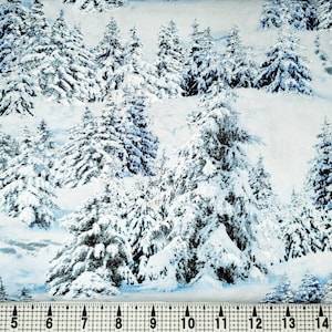 Elizabeth Studios Landscape Medley Snow 215 Fabric by the Yard//Piece