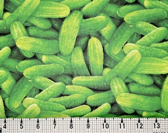 Elizabeth Studios Food Festival Pickles 437 Fabric by the Yard//Piece