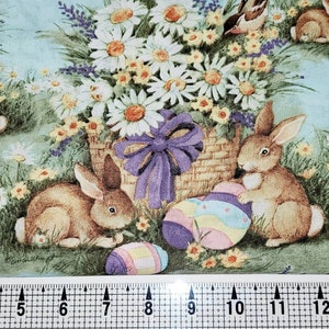 Springs Creative Easter Garden Bunny Basket CP56548 Fabric by the Yard//Piece