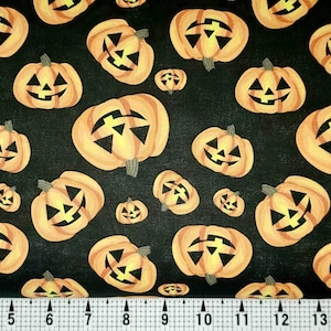 Halloween Glückliche Kürbisse Stoff Meterware/Stück