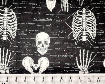 Timeless Treasures Glow in the Dark Skeletons on Black CG9810 Fabric by the Yard//Piece