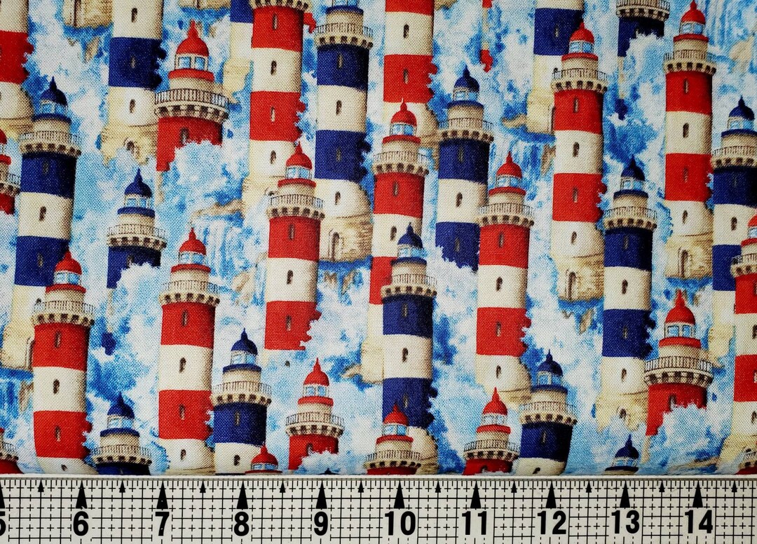 Lighthouse Fabric by the Yard/piece Etsy