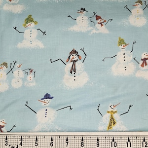 Tissu de bonhommes de neige fondus par mètre//pièce
