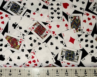 Windham Fabrics Man Cave Playing Cards on Black 52411-2 Fabric by the Yard//Piece