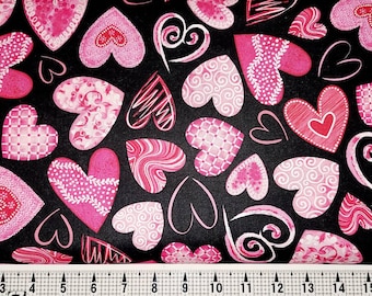 Tissu Kanvas, coeur à coeur Saint-Valentin 12565 par mètre/pièce