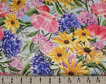 Timeless Treasures Blue Spring Floral CD3438 Fabric by the Yard//Piece