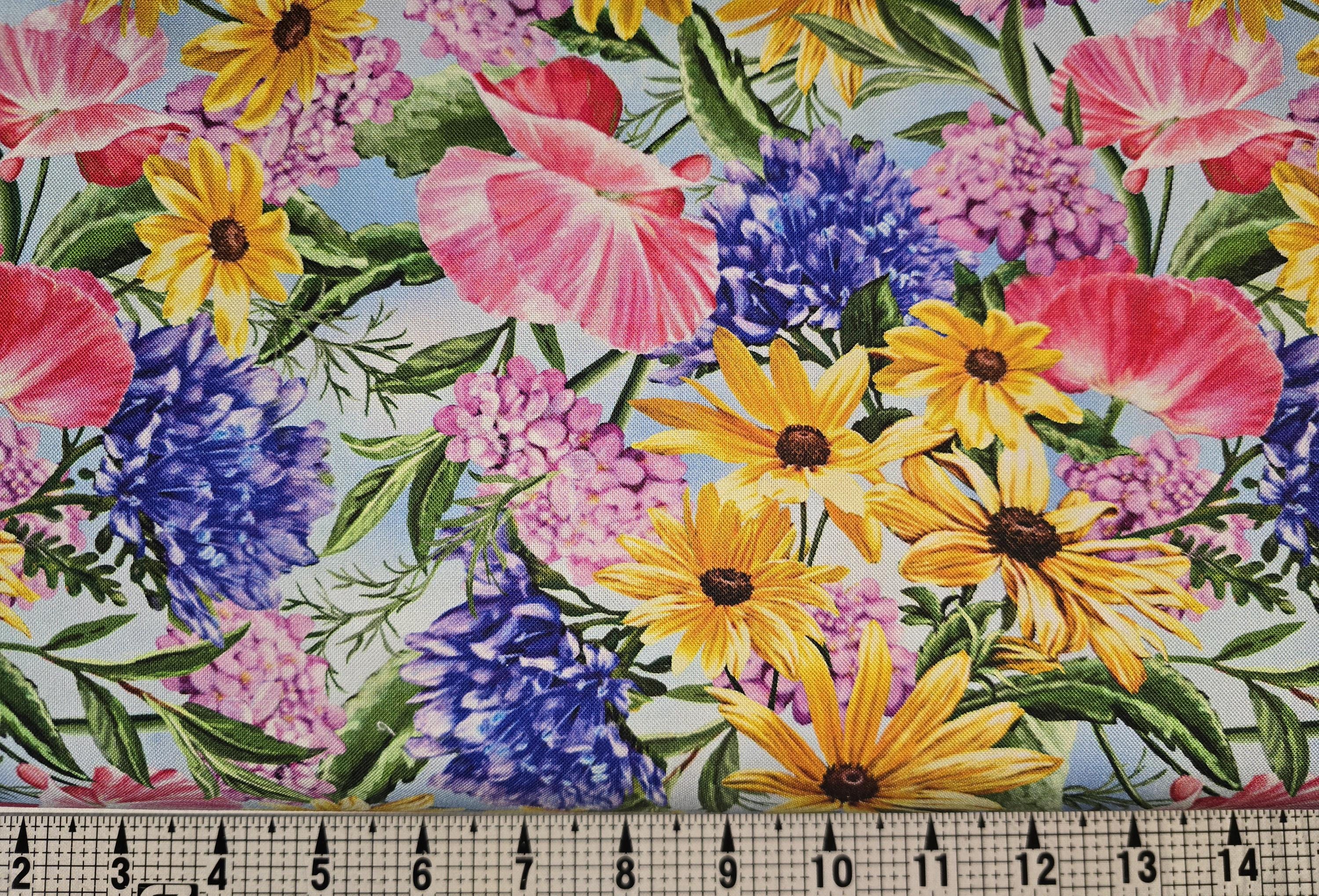 Timeless Treasures Blue Spring Floral CD3438 Fabric by the Yard//piece ...