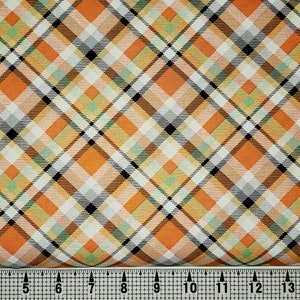Henry Glass Halloween Bias Plaid Glow in the Dark 804G Fabric by the Yard//Piece