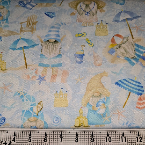 Timeless Treasures Beach Gnomes CD3017 Fabric by the Yard/Piece
