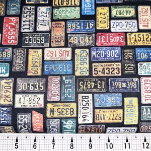 Quilting Treasures Heavy Metal License Plates 2600-30709-J Fabric by the Yard//Piece