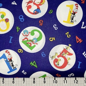 Robert Kaufman Dr Seuss Counting 74437 Fabric by the Yard//Piece