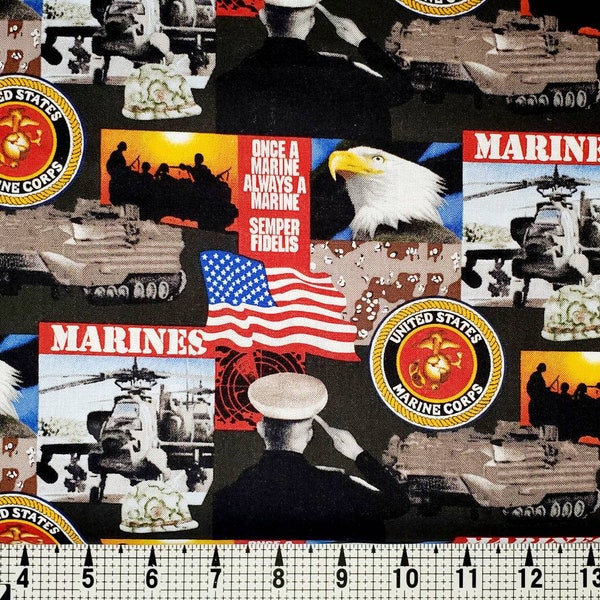 Sykel Enterprises Marines Fabric by the Yard/Piece