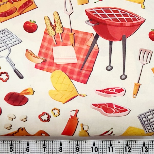 Quilting Treasures Backyard BBQ 1649-29583-E Fabric by the Yard/Piece