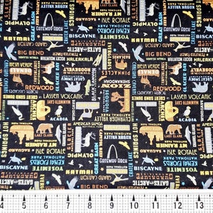 Riley Blake National Parks on Black C8784 Fabric//Piece