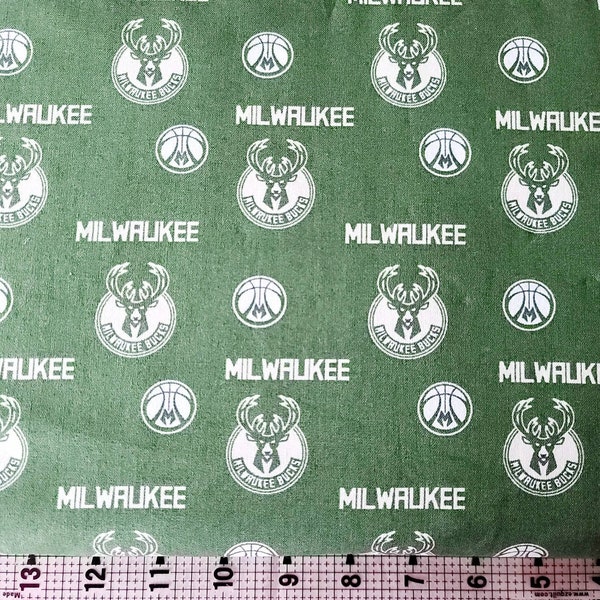 Camelot Fabrics Milwaukee Bucks Green 83MIL160JAS Fabric by the Yard/Piece