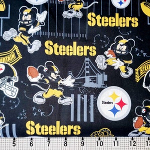 NFL Disney Mickey Pittsburgh Steelers Fabric by the Yard//Piece