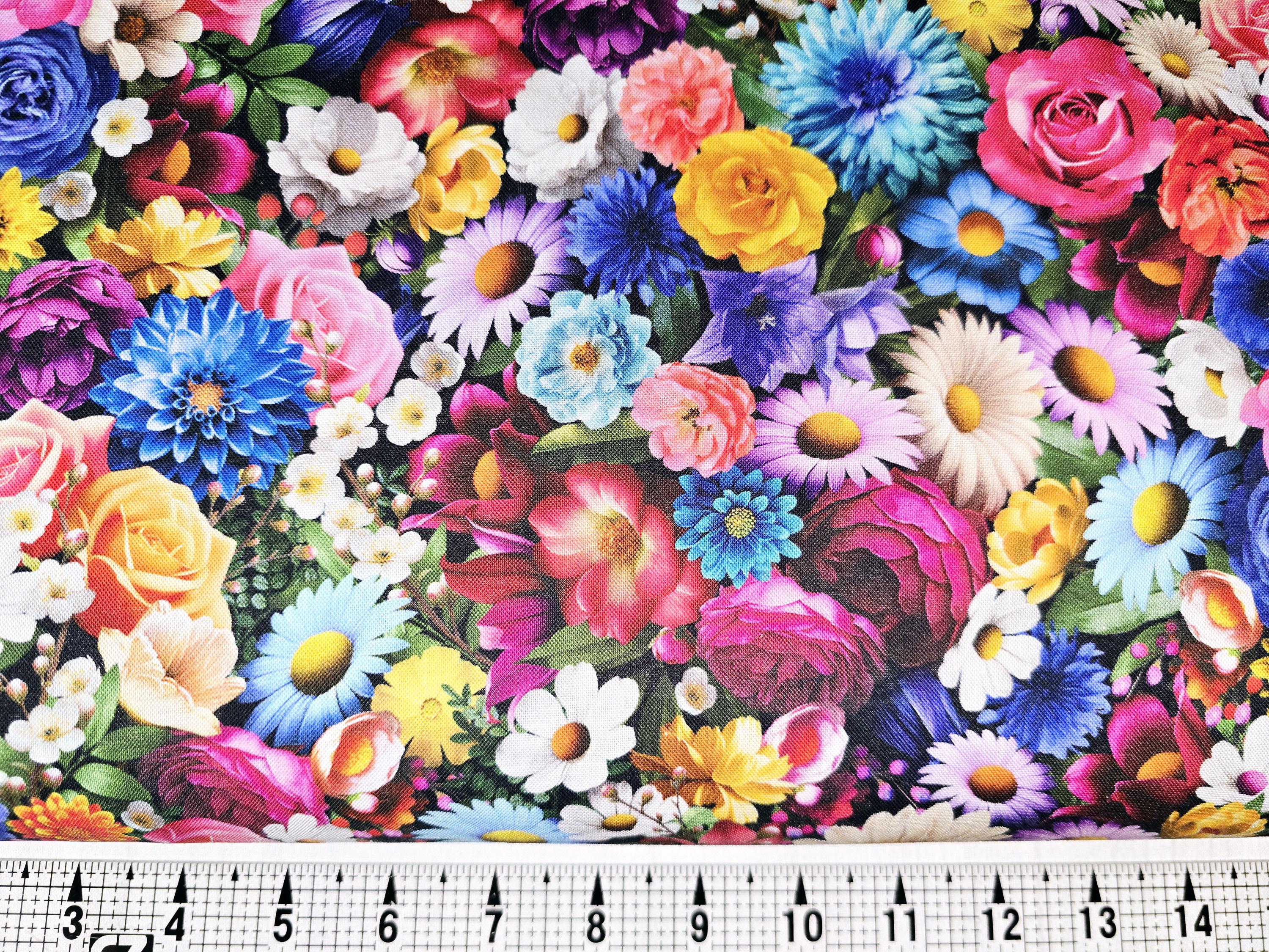 Timeless Treasures Packed Multi Floral CD3603 Fabric by the Yard//piece ...