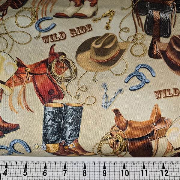 Benartex Fabrics Western Ways on Tan 14482-70 Fabric by the Yard/Piece