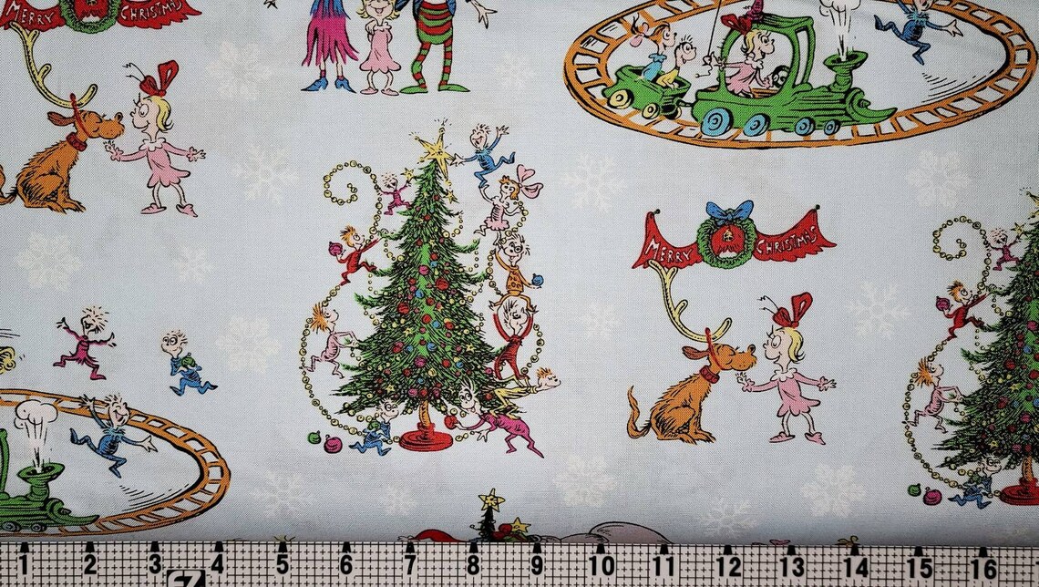 Robert Kaufman How the Grinch Stole Christmas Fabric by the Etsy