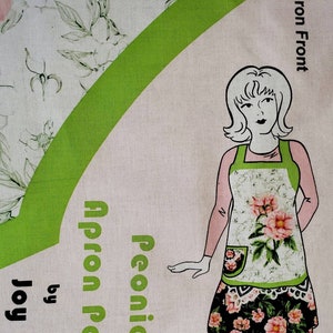 Springs Creative Peonies Apron Panel Fabric 100% Cotton