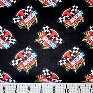 Camelot Fabrics Nascar Collection Retro on Black 39190106 Fabric by the Yard//Piece