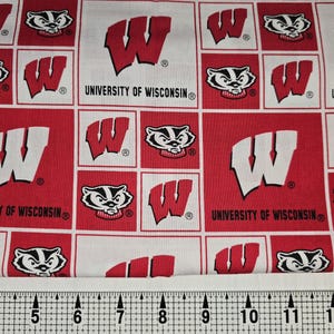 Wisconsin Badgers Fabric by the Yard//Piece