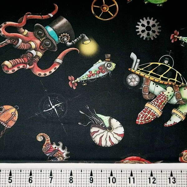 Quilting Treasures Aquatic Steampunkery 1649-28392-J Fabric by the Yard/Piece