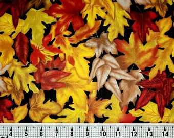 Fall Leaves Fabric by the Yard//Piece