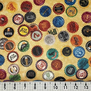 Quilting Treasures On Tap Beer Bottle Caps 1649-28422-S Fabric by the Yard//Piece