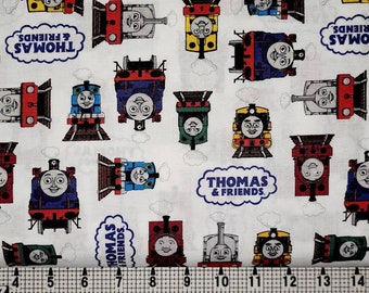 Riley Blake All Aboard Thomas the Train and Friends on White C11001  Fabric by the Yard/Piece