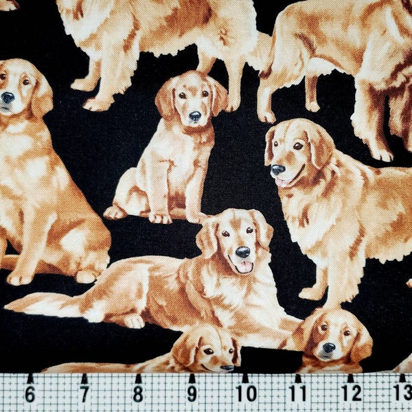 Timeless Treasures Golden Retriever Dog C4892 Tissu par mètre/pièce