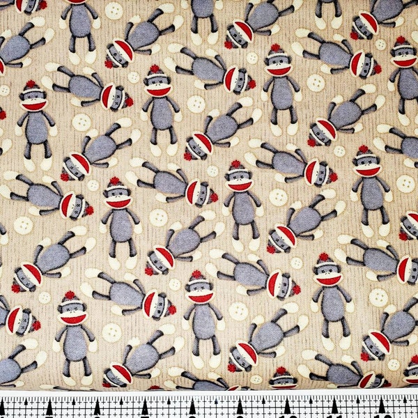 Sock monkey fabric etsy