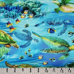 Timeless Treasures Sea Turtles and Sea Life CD1972 Fabric by the Yard//Piece