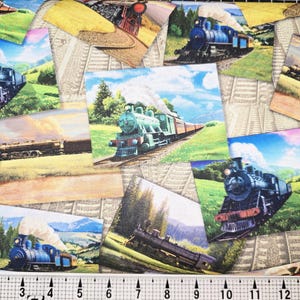 Cartoline e binari Multi Trains Timeless Treasures CD3738 Tessuto tagliato su misura //Pezzo
