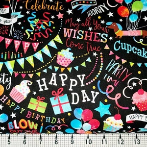 Timeless Treasures Happy Birthday C5884 Stoff Meterware/Stück