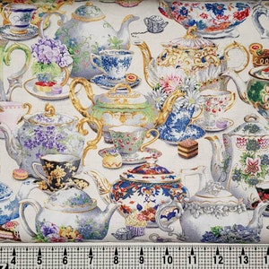 Elizabeth Studios Fancy Tea on Cream 34000 Fabric by the Yard//Piece
