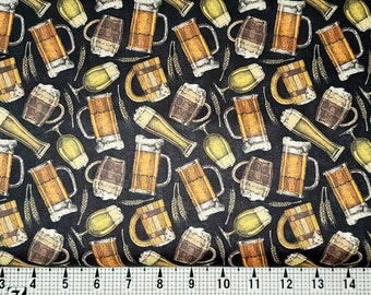 Beer Ales and Lagers Fabric by the Yard//Piece