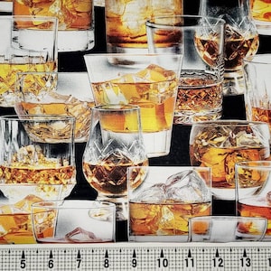 Kanvas Fabrics Top Shelf Drink Glassware 12862 Fabric by the Yard//Piece