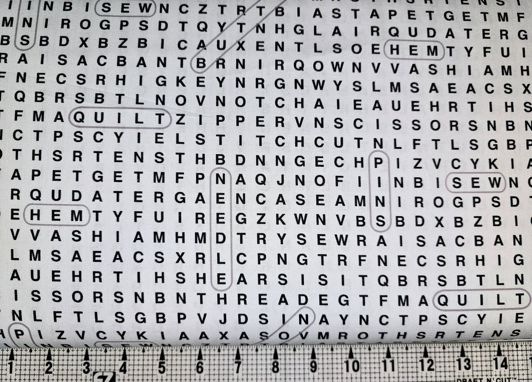Timeless Treasures Word Search Puzzle CD2596 Fabric by the Yard//piece ...