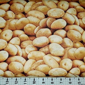 Elizabeth Studios Food Festival Potato 575 Fabric by the Yard//Piece